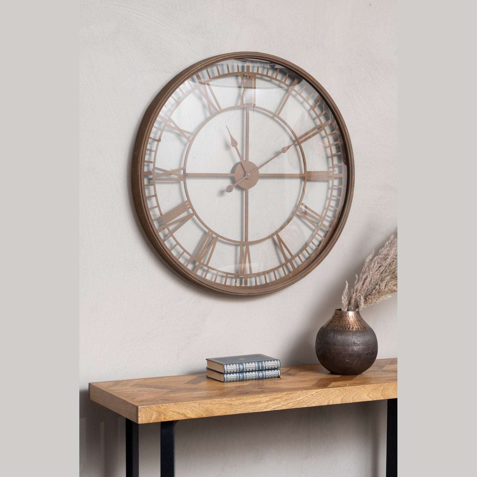 Antiqued Rust Skeleton Wall Clock