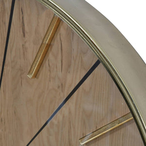 Piper 60cm Gold and Wood Effect Wall Clock