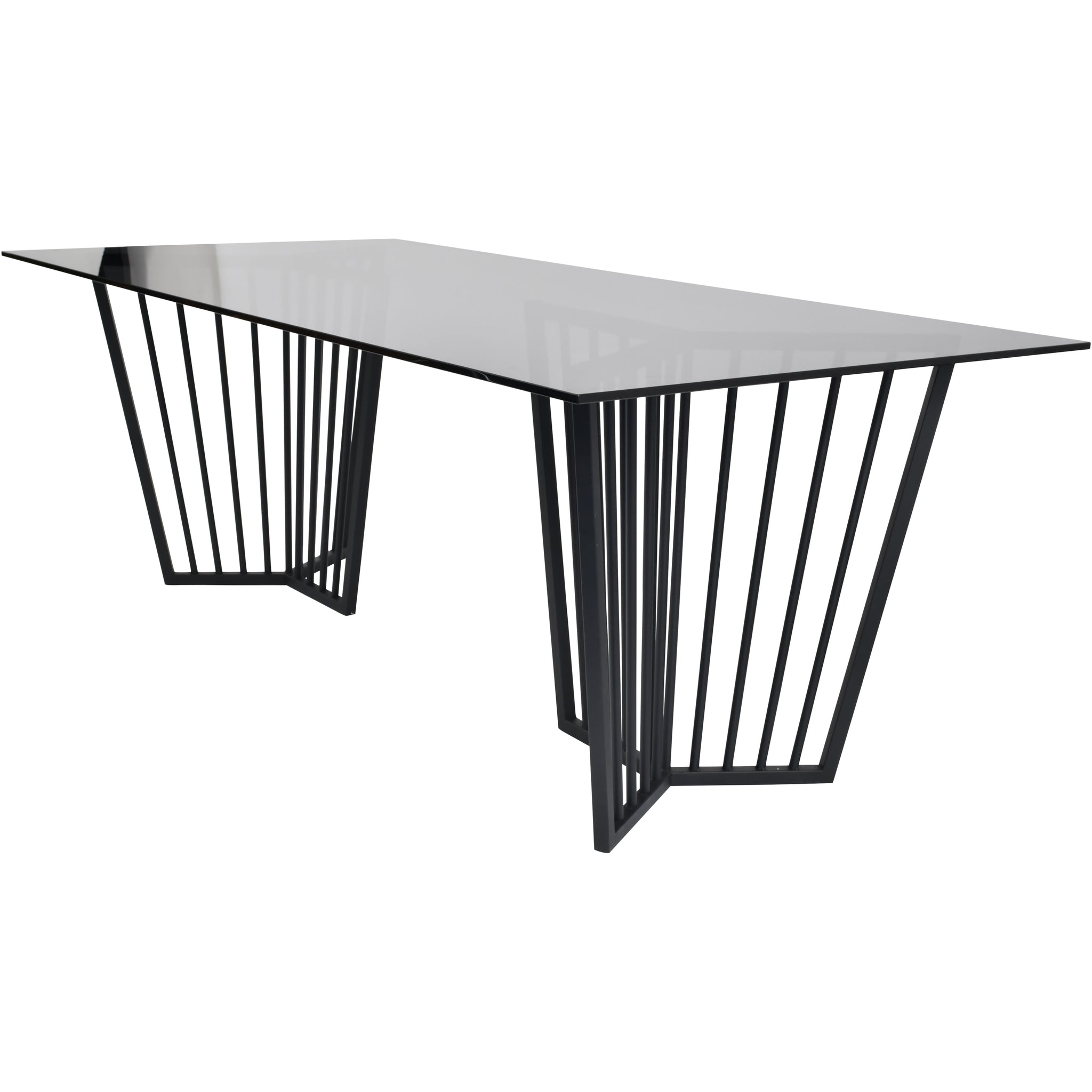 Alberta Black Frame and Tinted Glass Dining Table 200cm