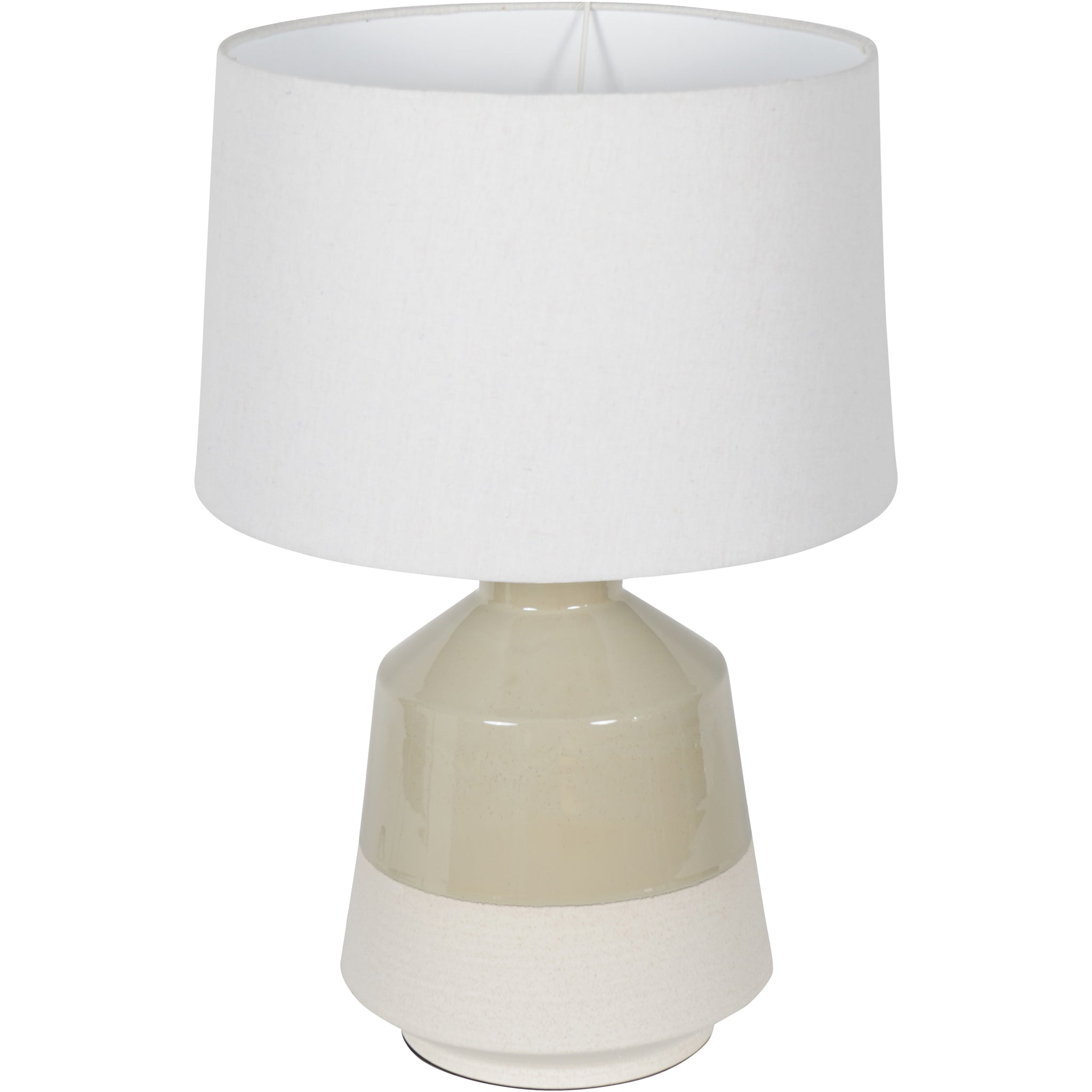 Chaucer Soft Green Dipped Glaze Table Lamp 58cm with Ivory Coolie Shade