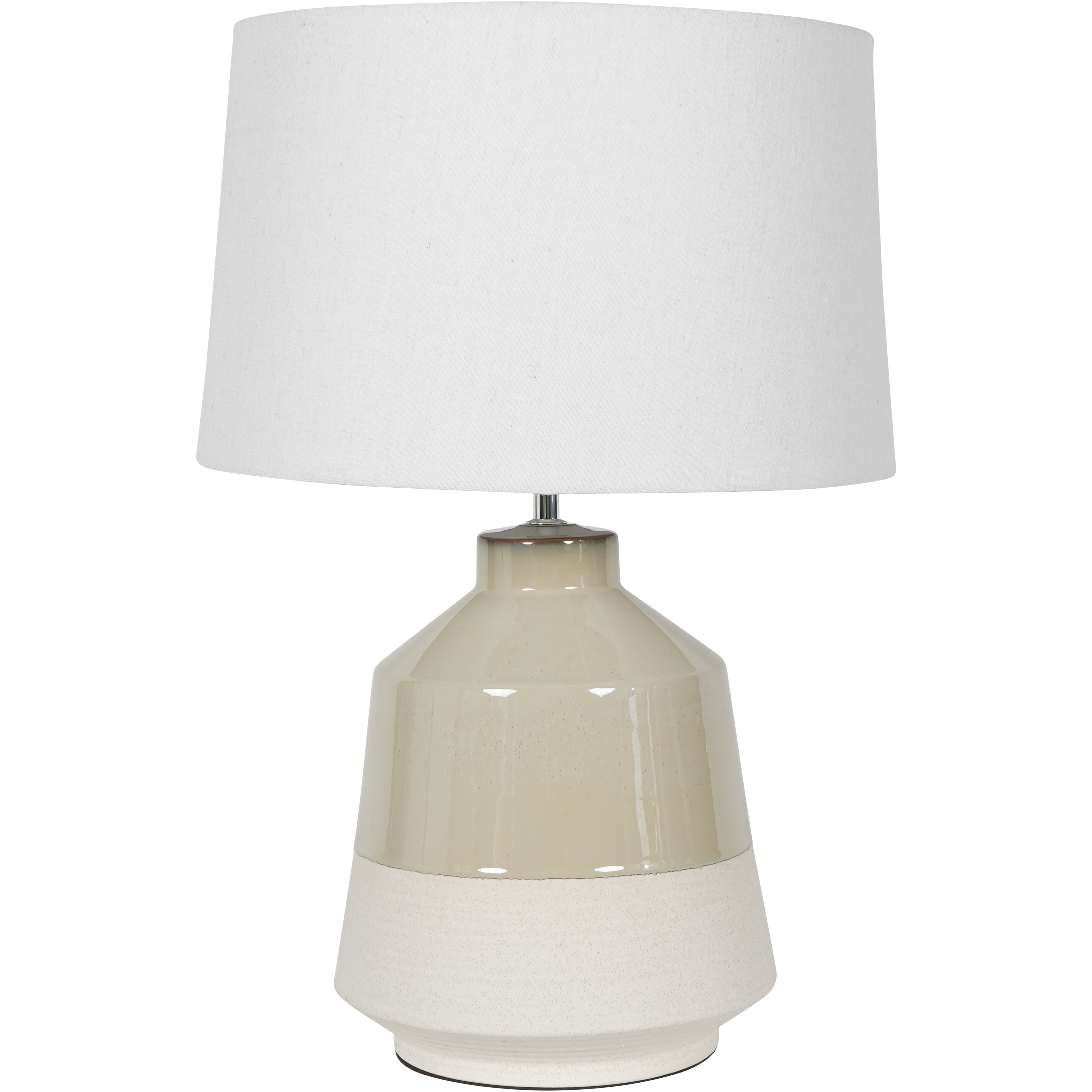 Chaucer Soft Green Dipped Glaze Table Lamp 58cm with Ivory Coolie Shade