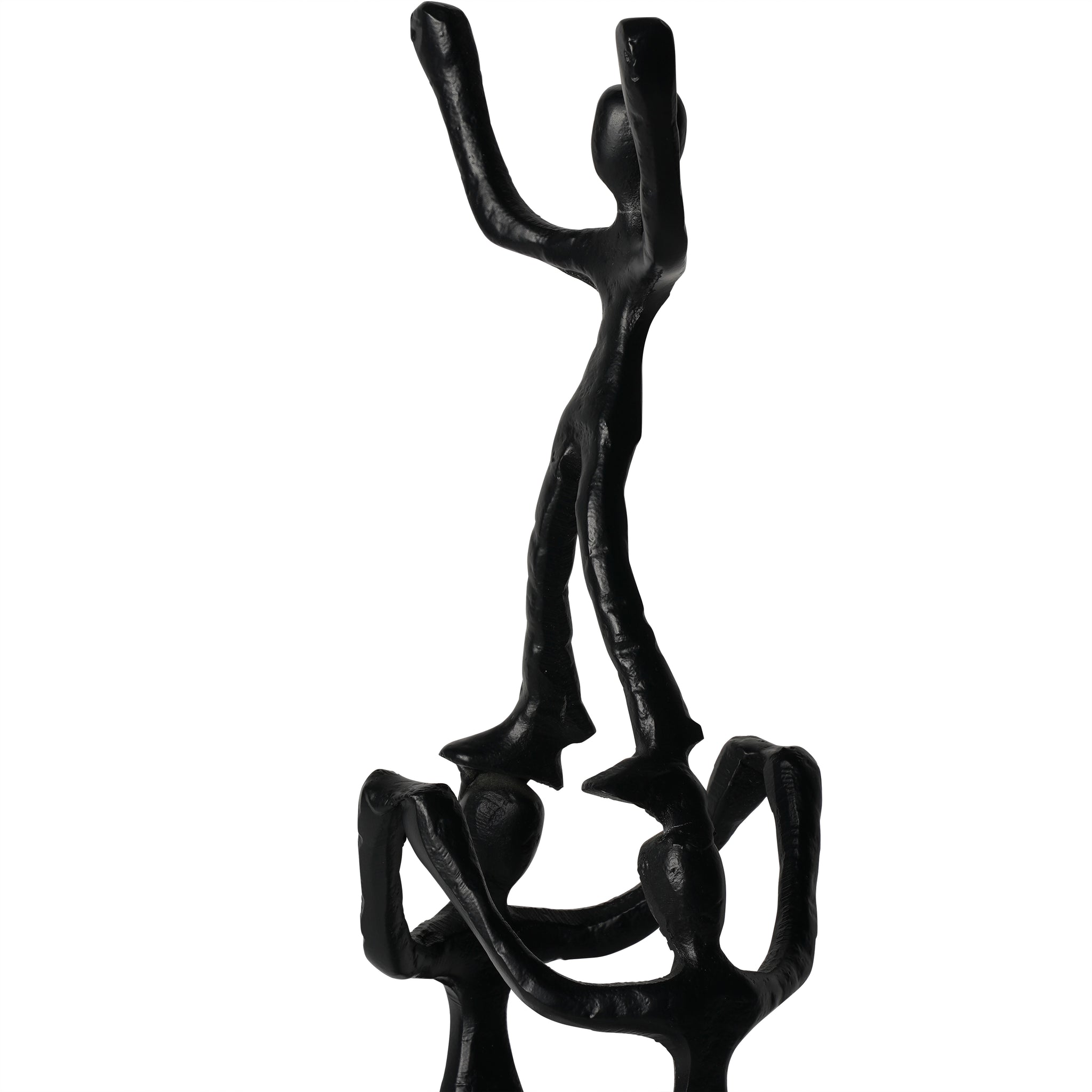 Human Tower Black Sculpture