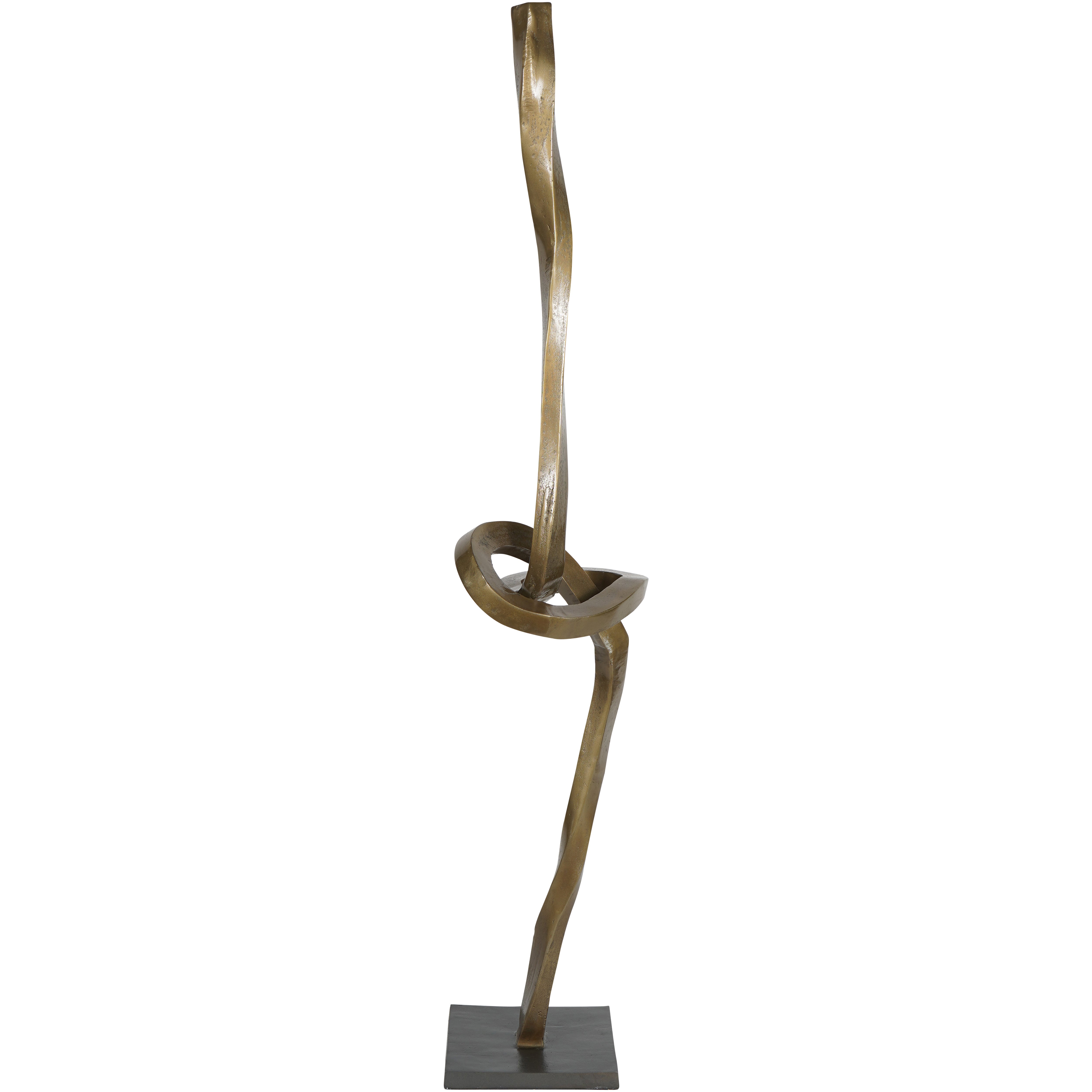 Charles Textured Brass Abstract Sculpture