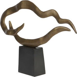 Aisling Small Textured Brass Abstract Sculpture