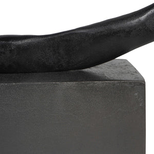 Aisling Large Textured Black Abstract Sculpture