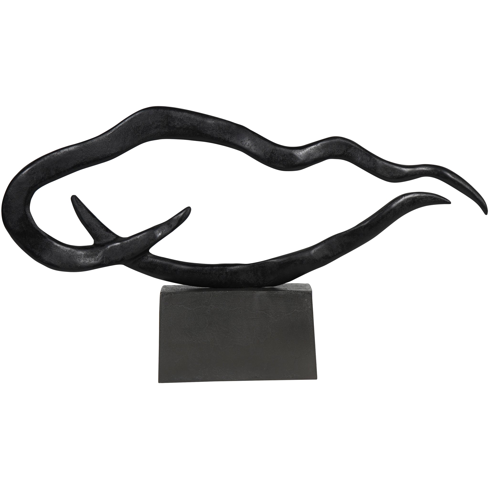 Aisling Large Textured Black Abstract Sculpture