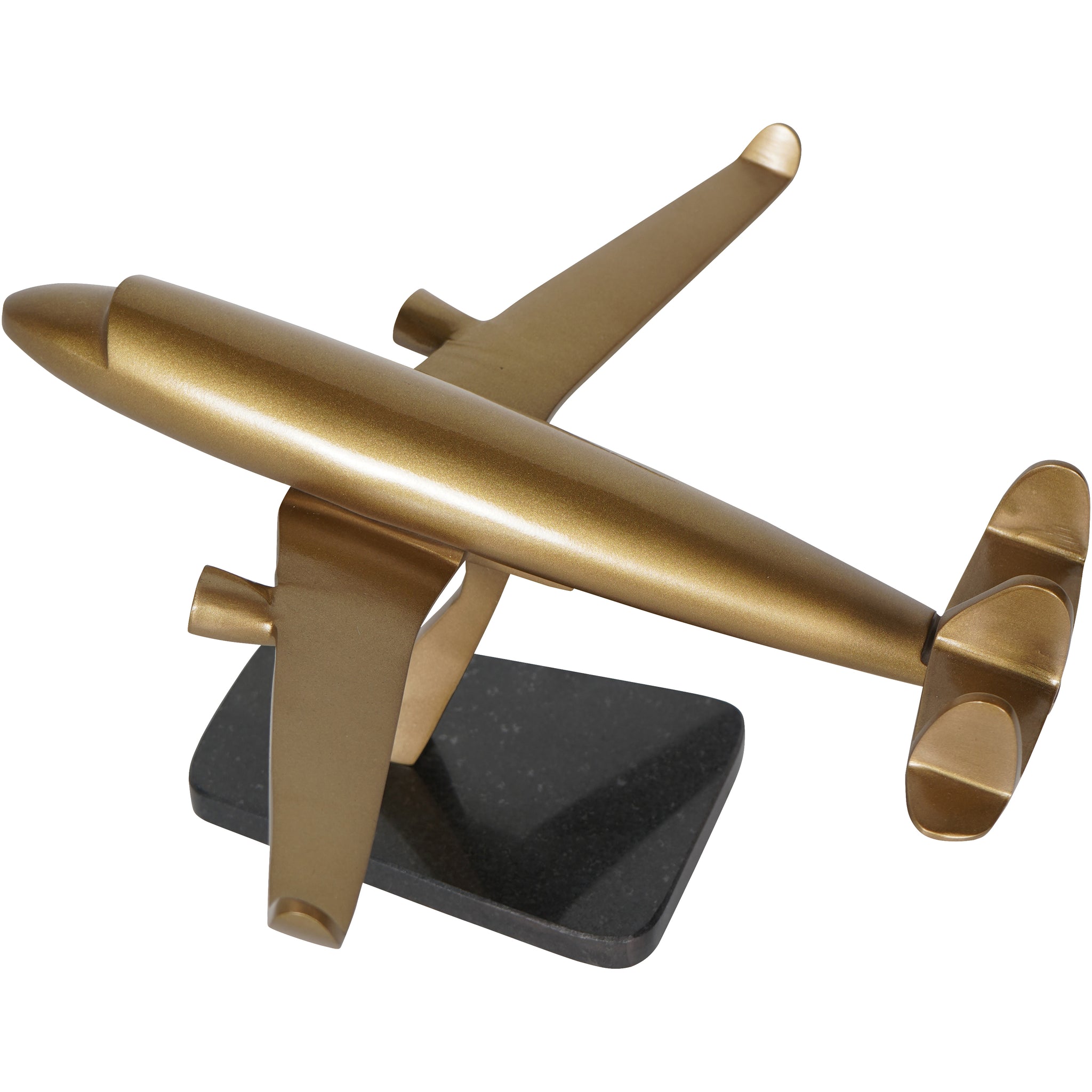 Colombo Lockheed Constellation Antique Brass finish Aeroplane on Granite
