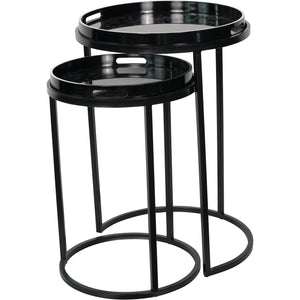 Luisa Print Set Of 2 Side Tables With Removeable Trays