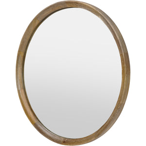 Leona Round Solid Wood Large Mirror 110cm