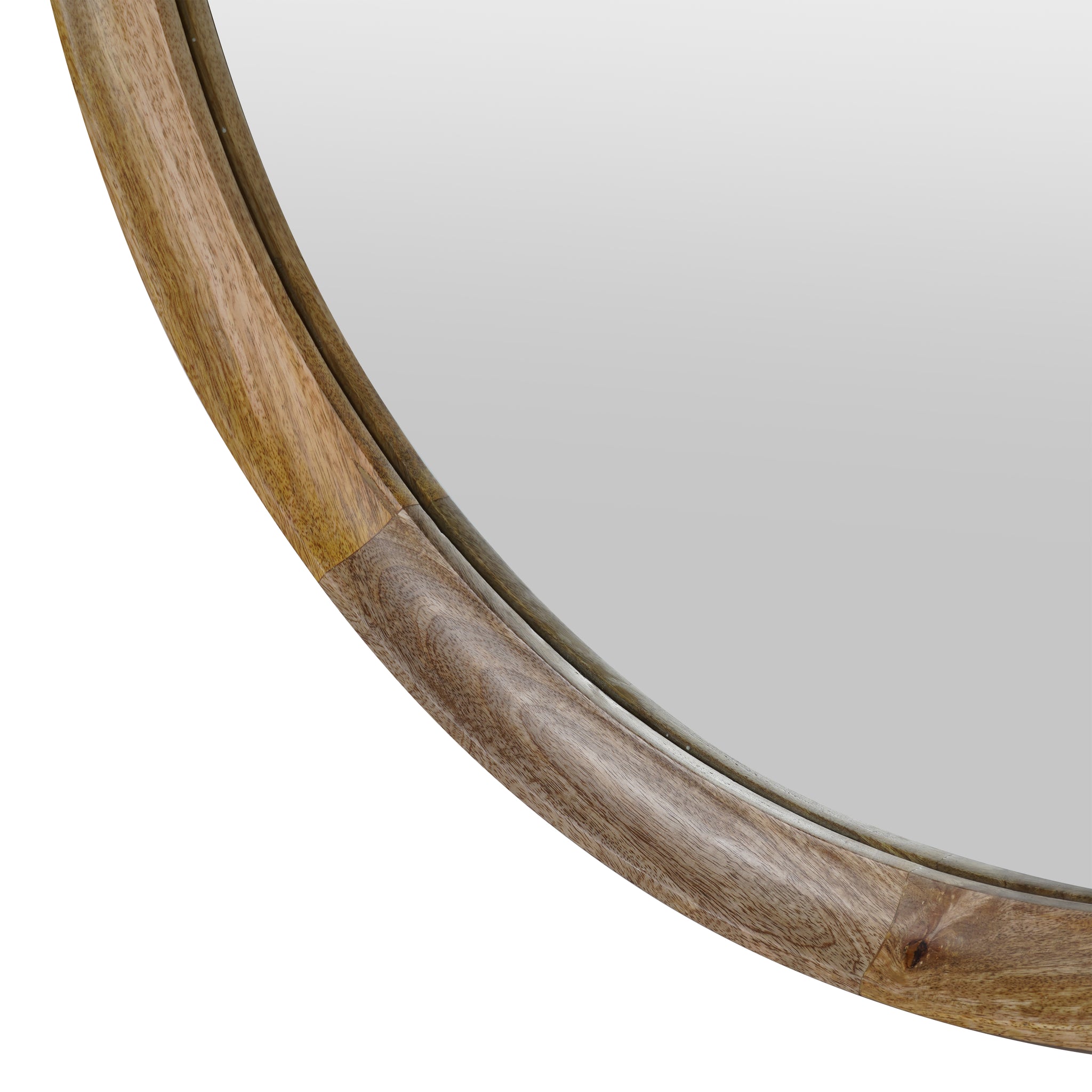 Leona Round Solid Wood Large Mirror 110cm