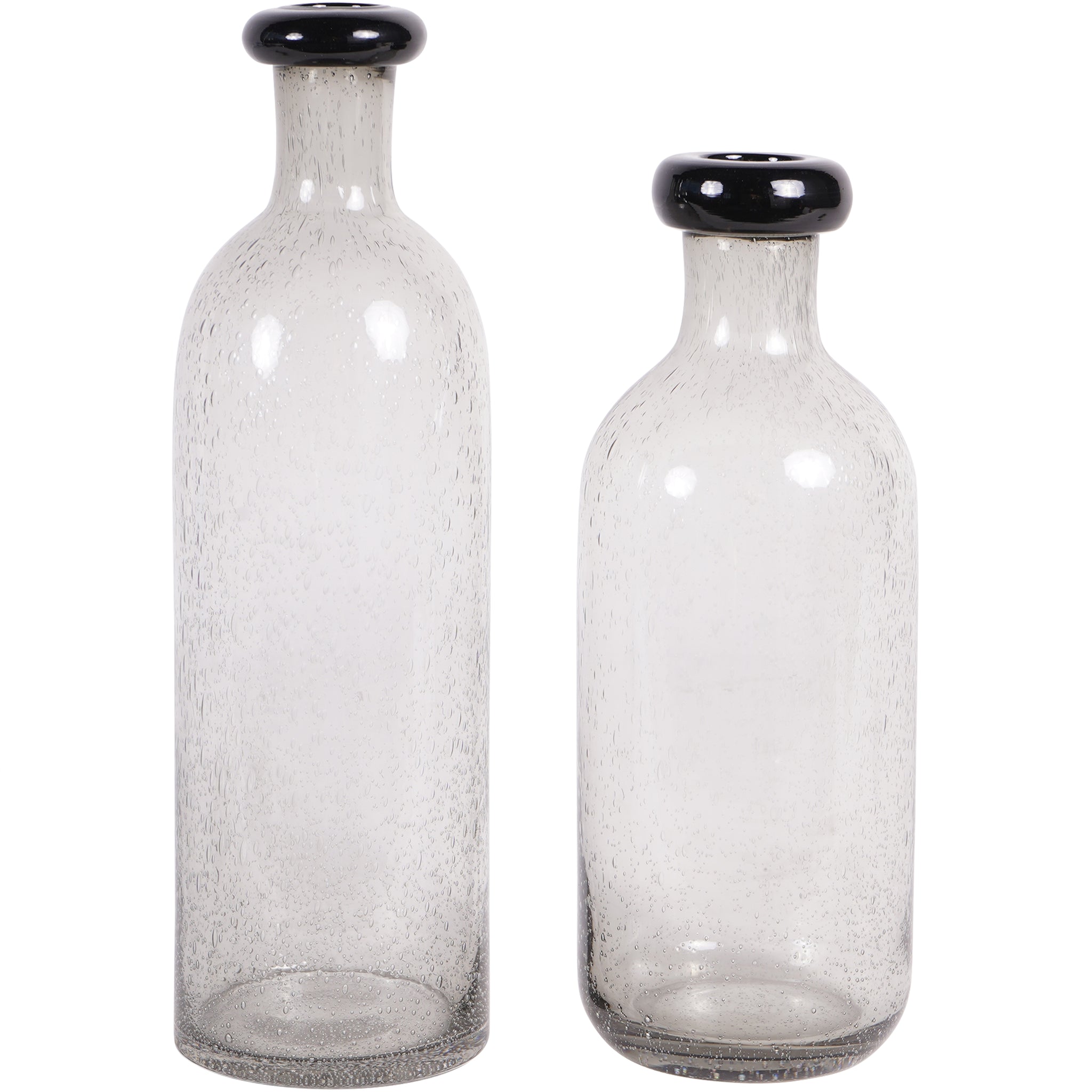 Smokey Glass Bottle Vase Small