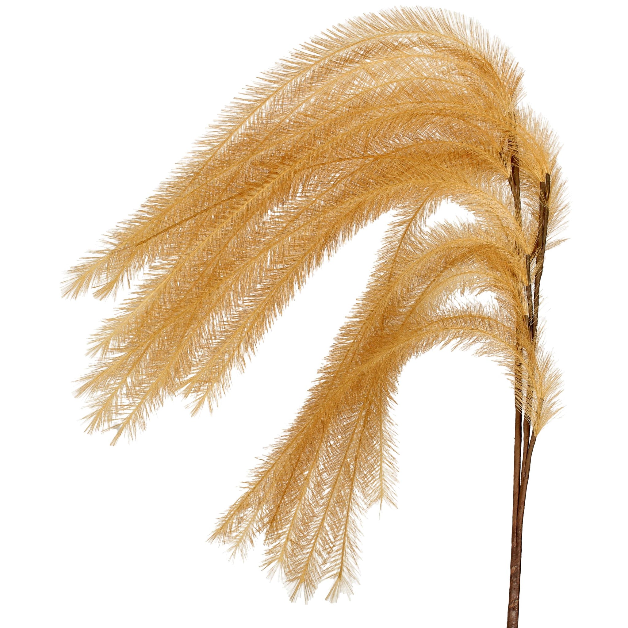 Faux Feather Ocre Grass Spray 140cm