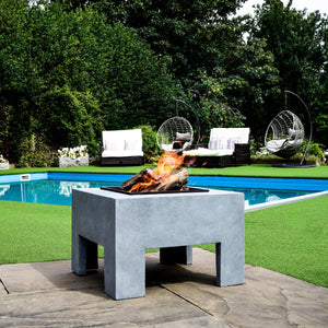 Square Fire Pit And Square Console Cement
