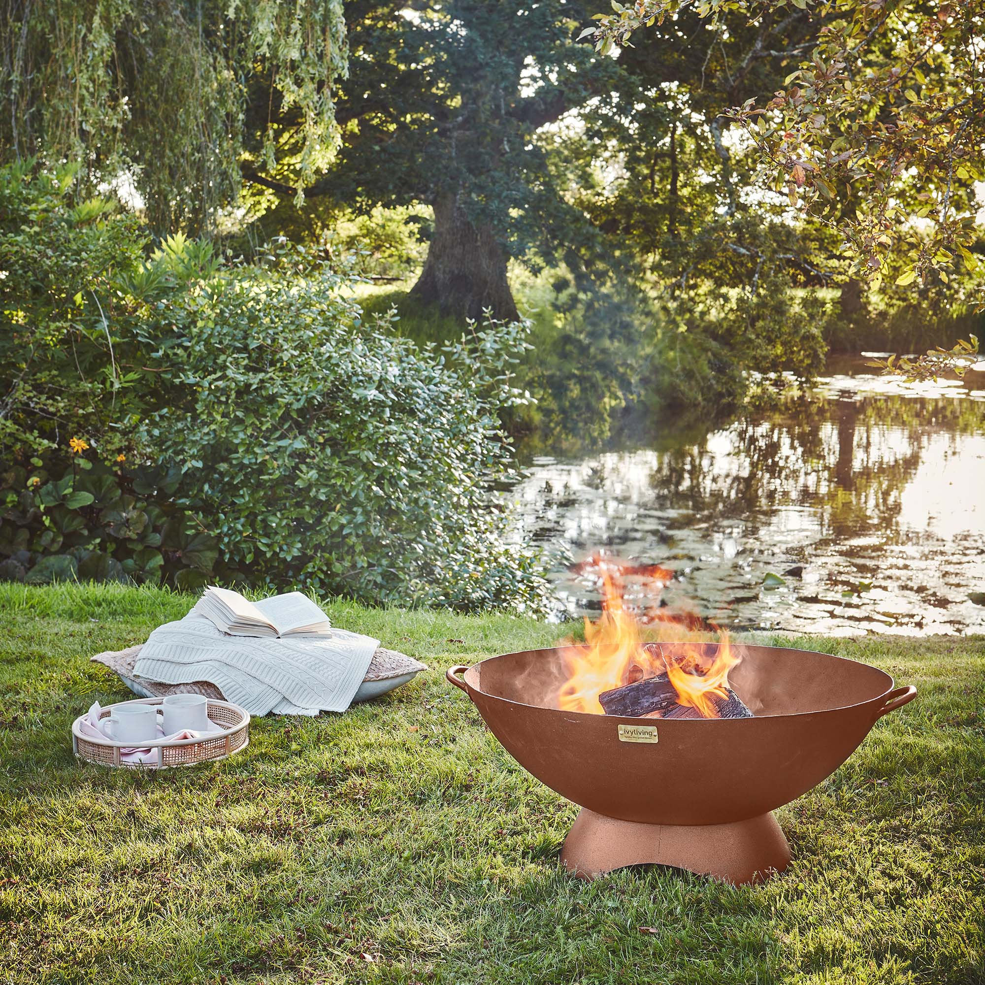 Outdoor Artisan Fire Pit In Black Iron