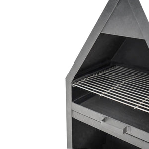 Outdoor Henley Fireplace Black With Grill Iron