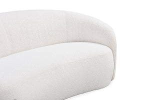 Bighton Curved Sofa Off White Boucle