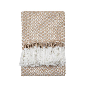 Woven Wrapped Tassel Throw Natural