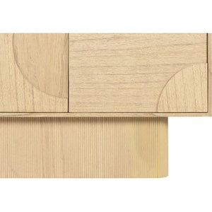 Zulgo Sideboard Natural Mindi Wood Geometric Design