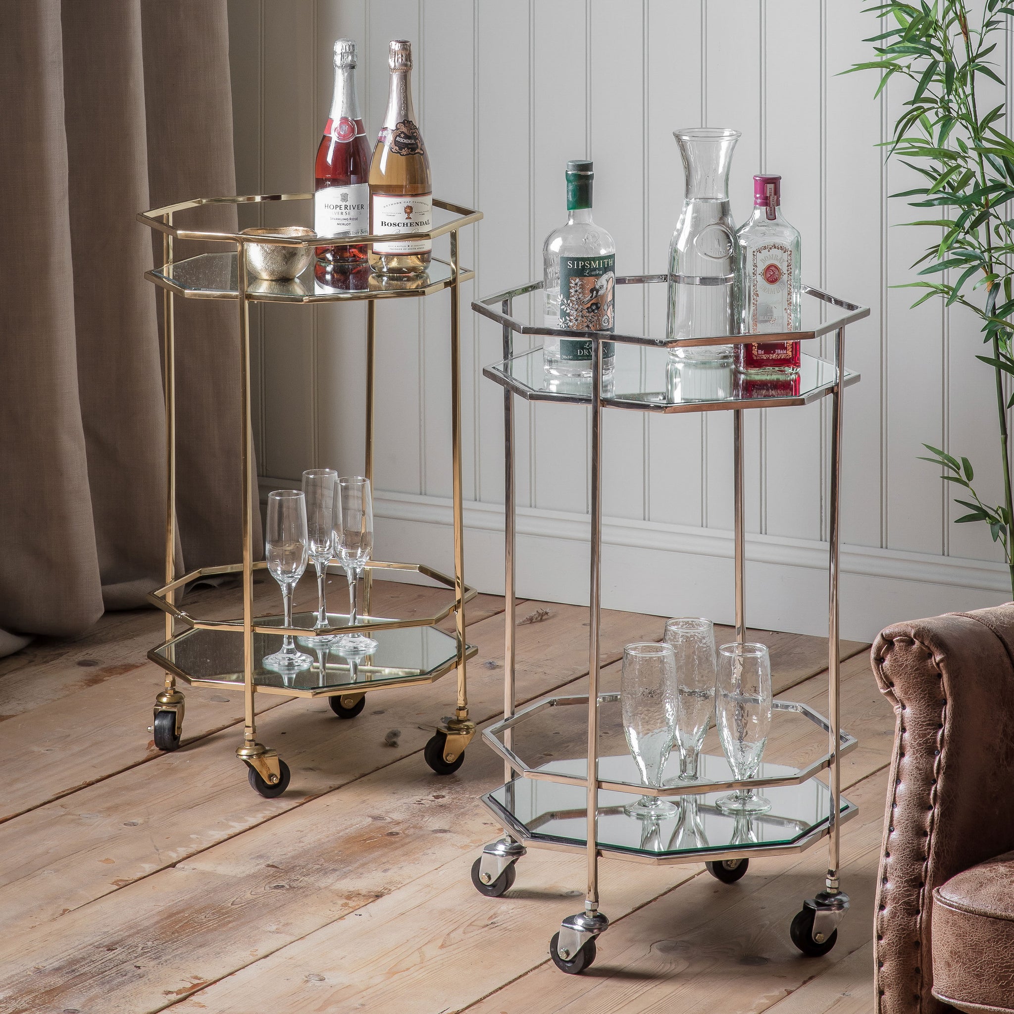 Oxley Drinks Trolley Gold