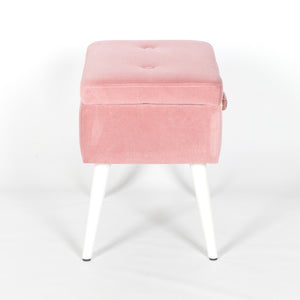 Pink Suitcase Stool with White Legs