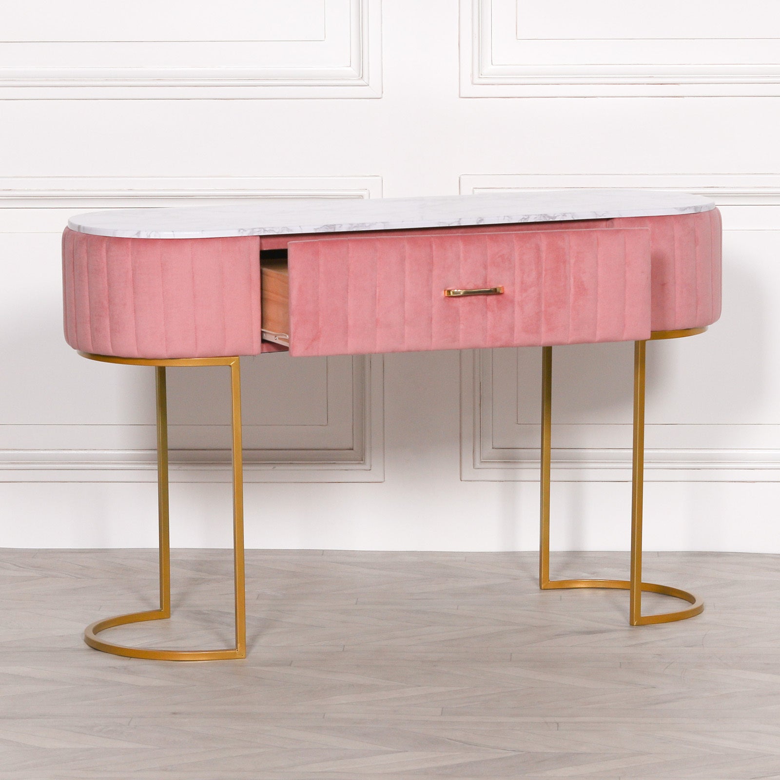 Pink Upholstered Dressing Table