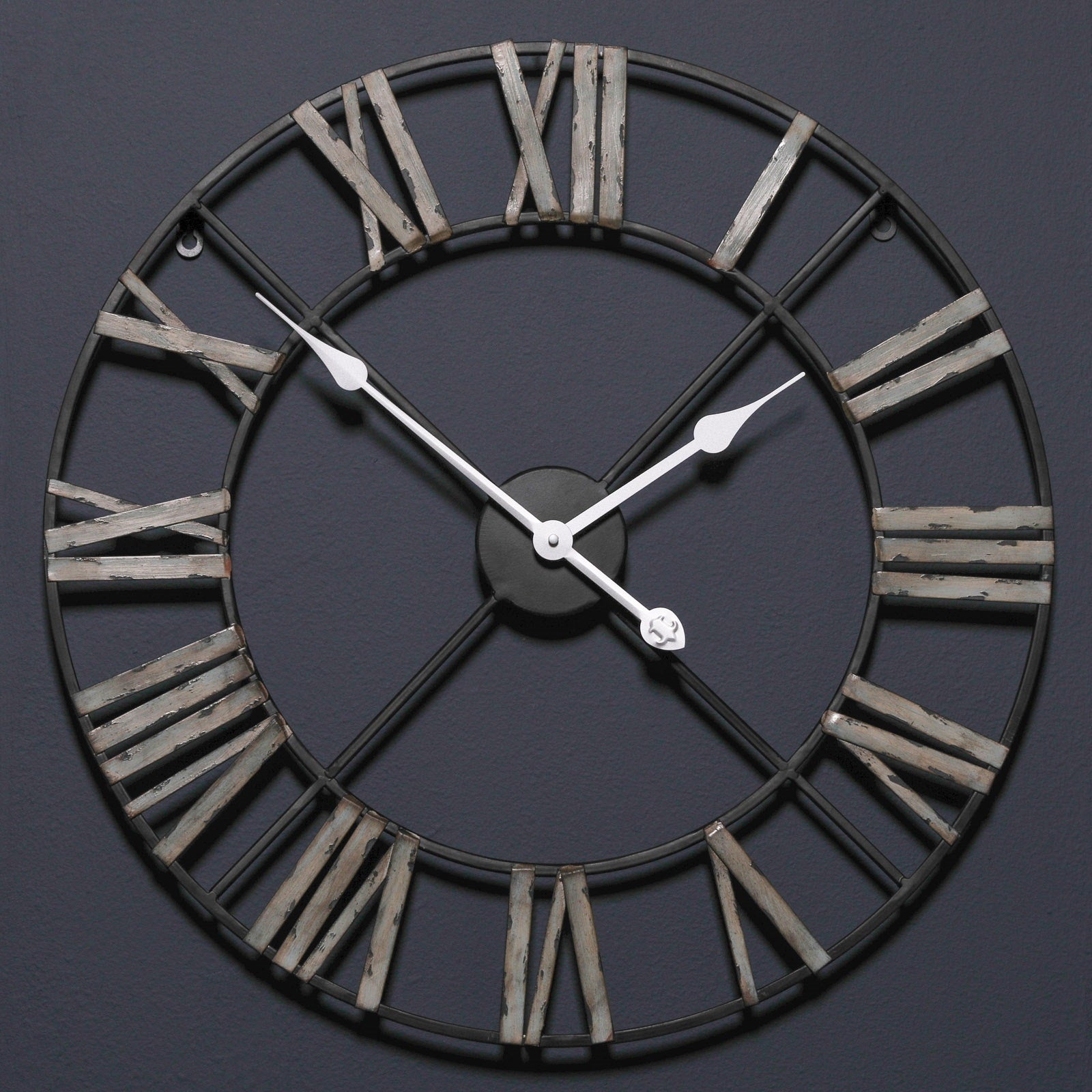 Medium 60cm Vintage Metal Wall Clock
