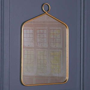 Gold Rectangular Hook Wall Mirror