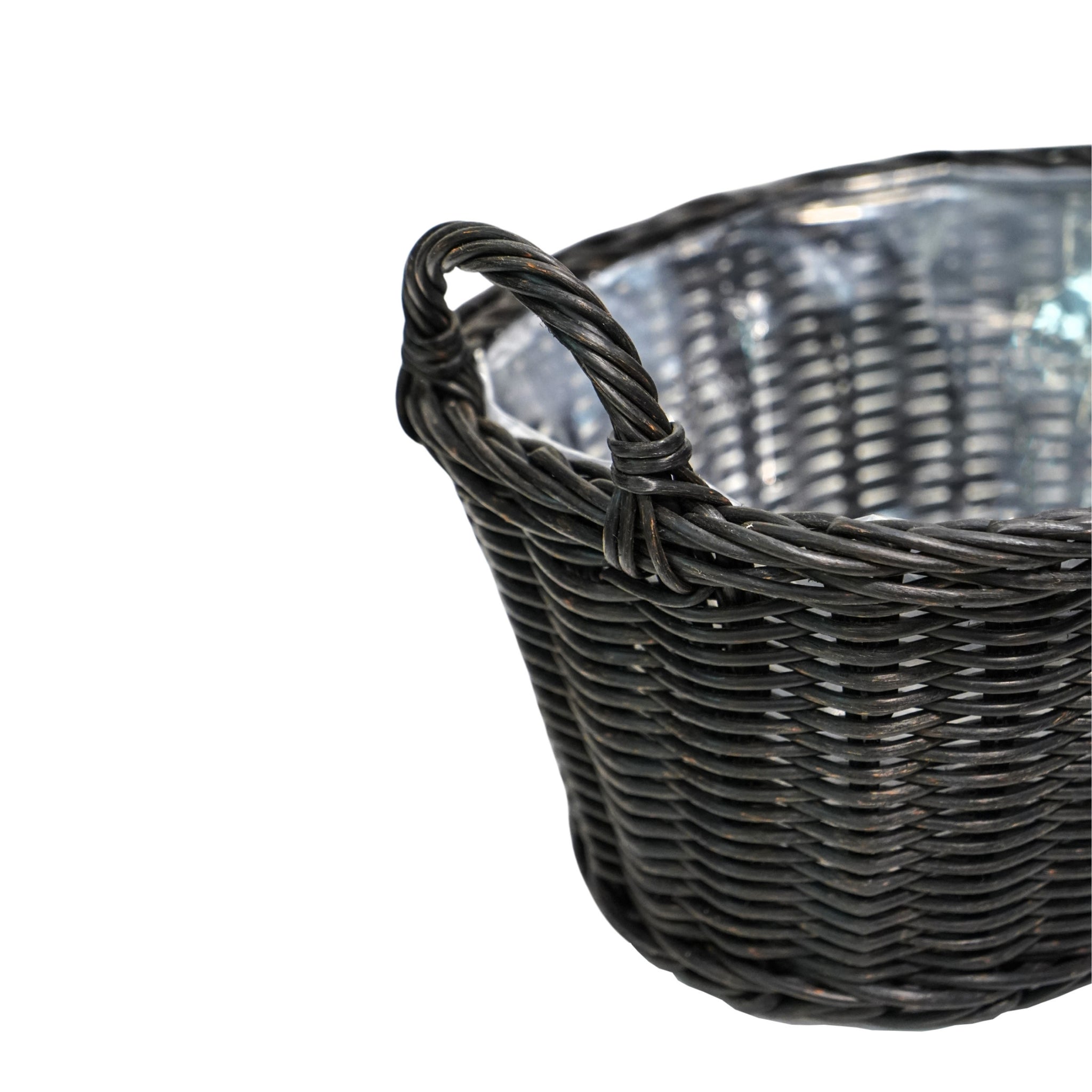 Polyrattan Lined Basket Willow Small