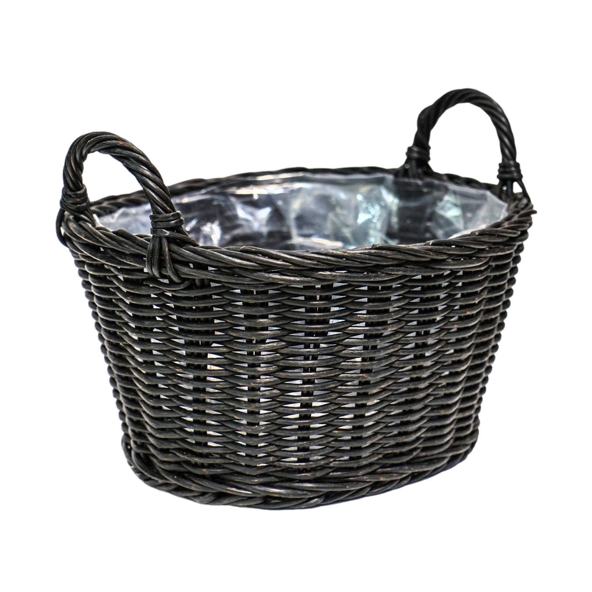 Polyrattan Lined Basket Willow Large