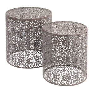 Shapiro Set Of Two Nesting Side Tables with Antique Grey Finish
