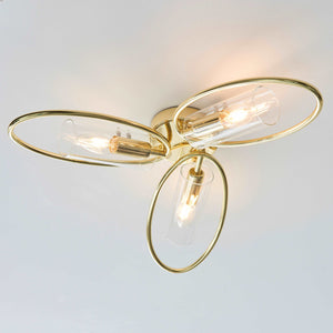 Amara 3 Light Ceiling Polished Brass
