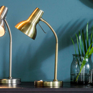 Alfie Usb Table Lamp Antique Brass