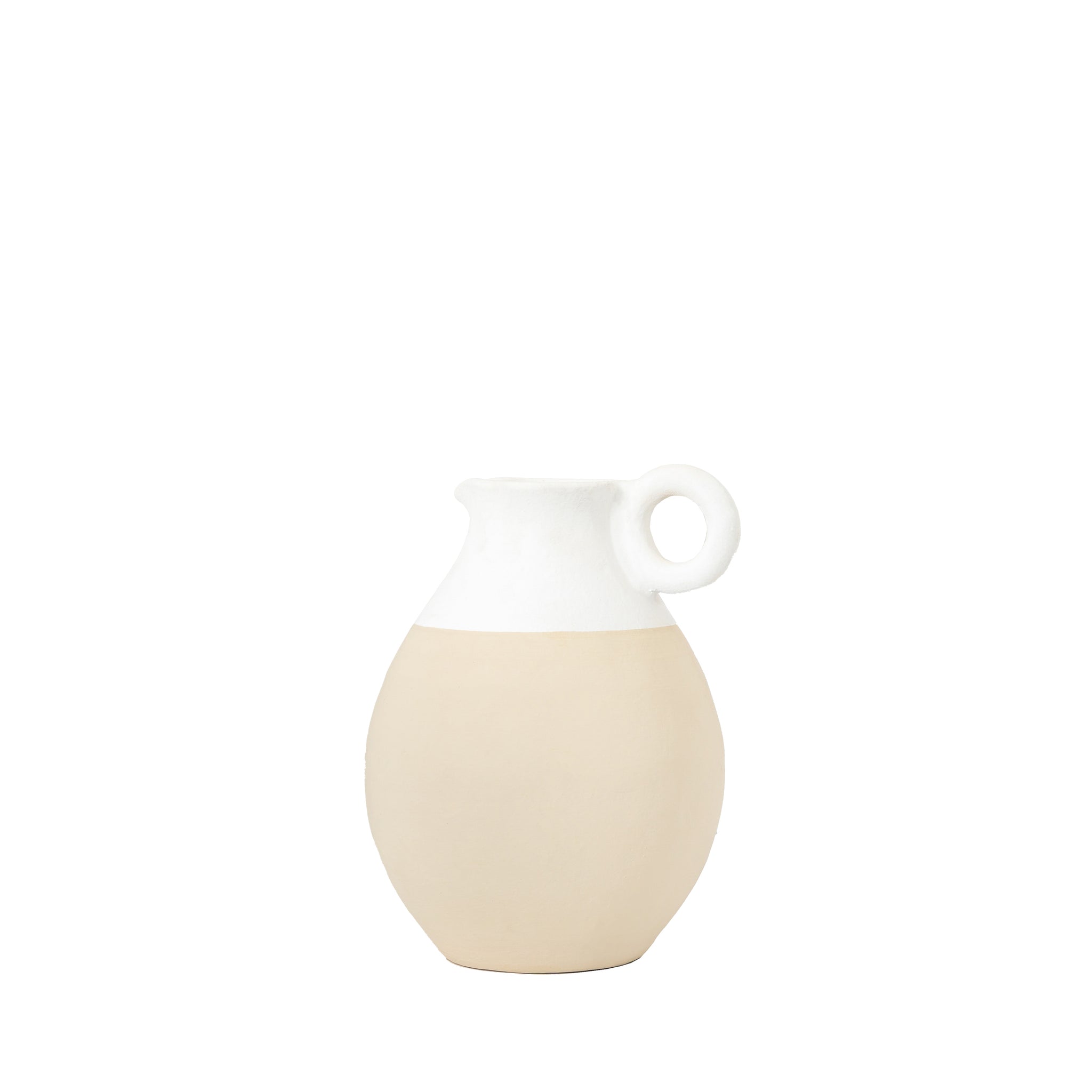 Tino Pitcher Vase Small White Natural