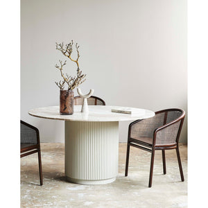 Nordal Erie Round Dining Table Ivory Nature Marble Top 140 Cm