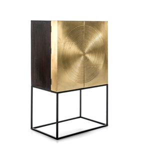 Bar Cabinet Gold Concentric Circles