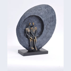 Impressionist Couple Sculpture Antique Bronze