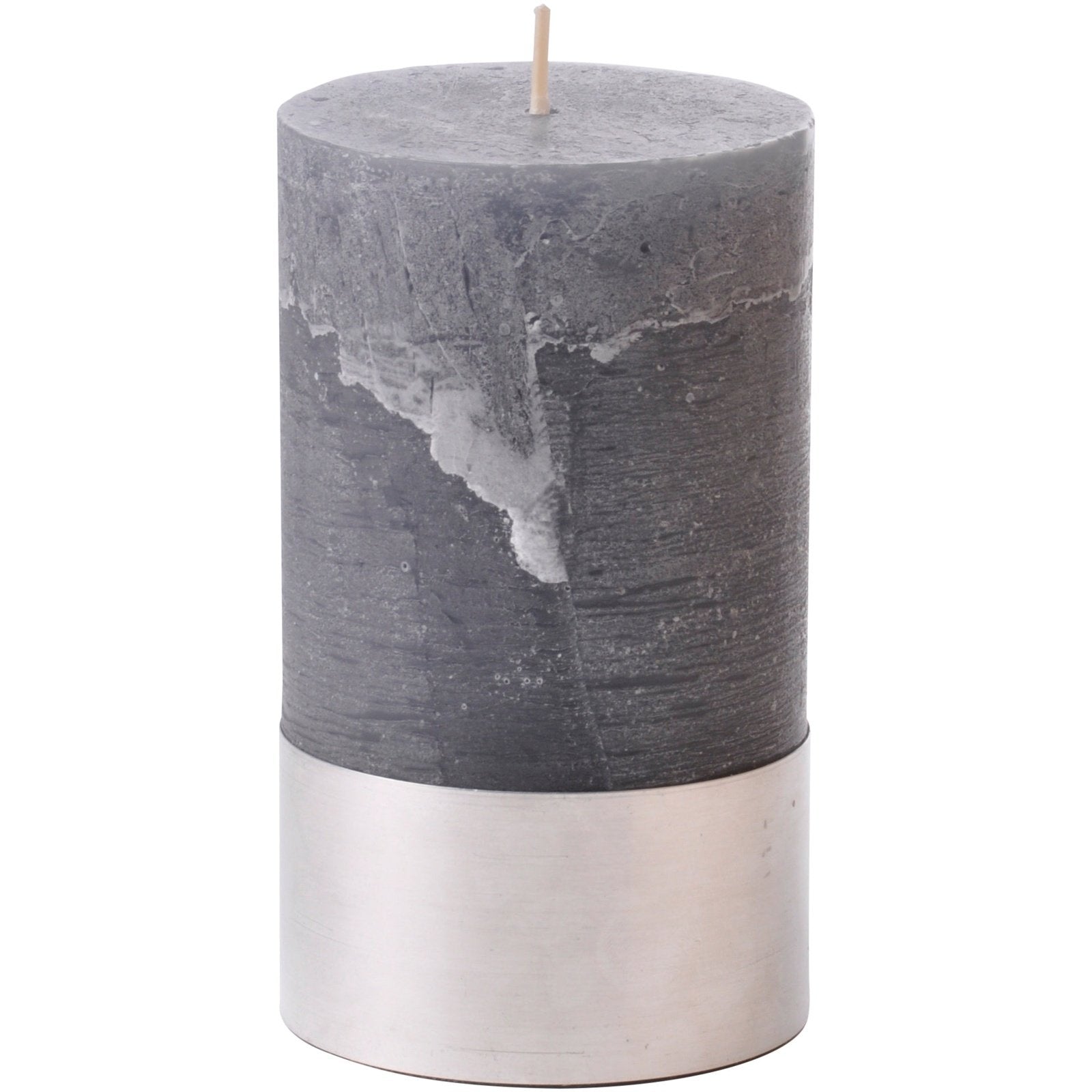 Dark Grey Rustica Pillar Candle 7x12cm