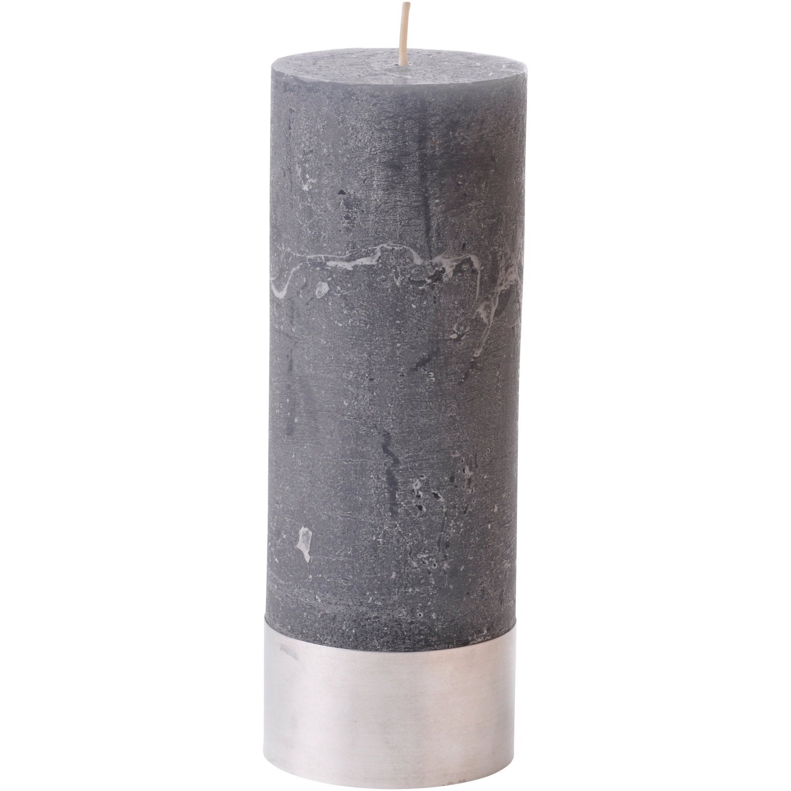 Dark Grey Rustica Pillar Candle 7x19cm