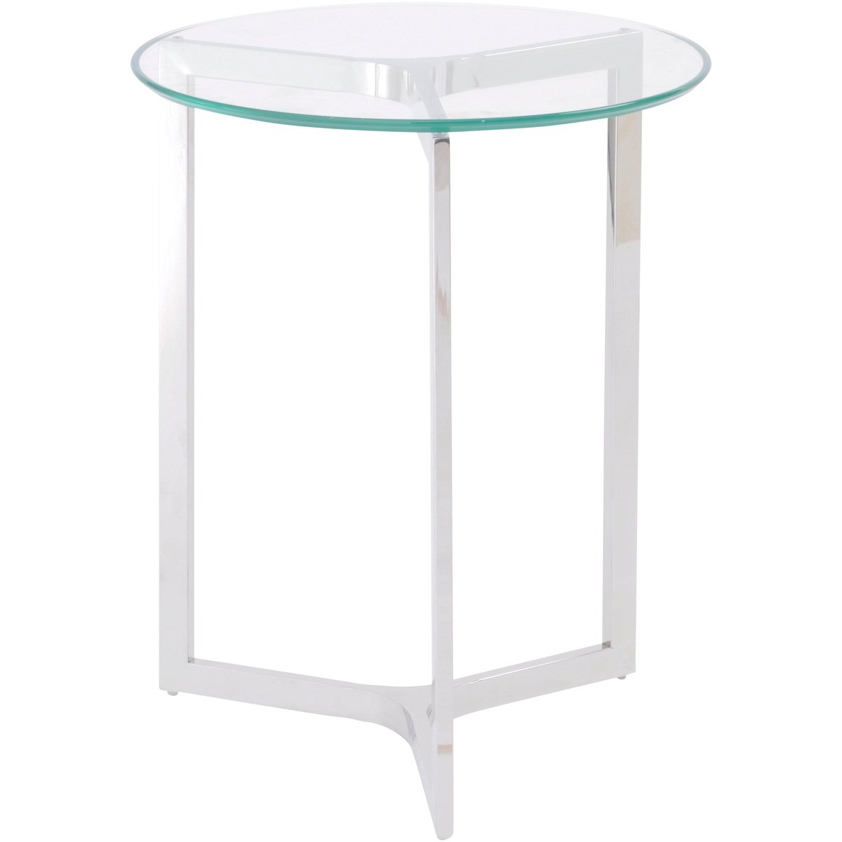 Linley Stainless Steel And Glass End Table