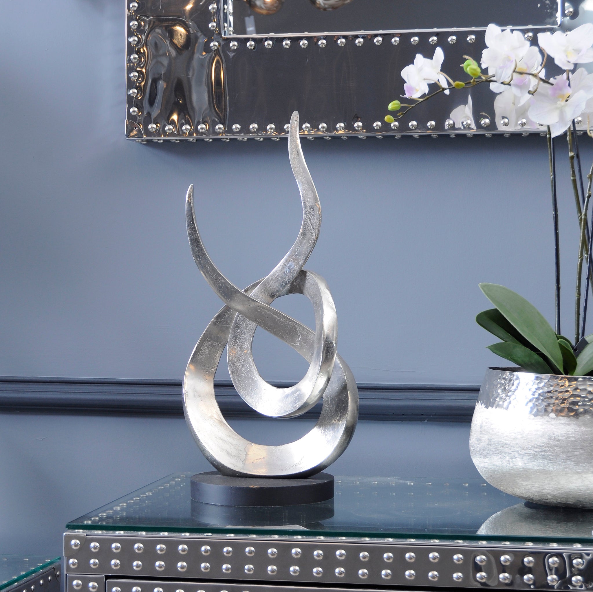 Twined Flame Silver Sculpture Large