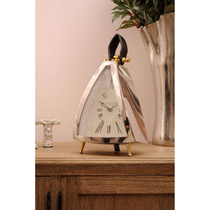 Aeshna Curved Front Mantel Clock With Leather Handle