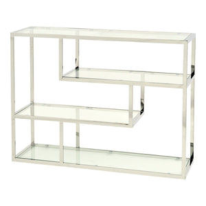Linley Stainless Steel And Glass Small Modular Shelving Unit