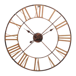 Antiqued Brass Outdoor Skeletal Wall Clock