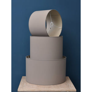 Taupe and Champagne Lined Drum 16" Lampshade