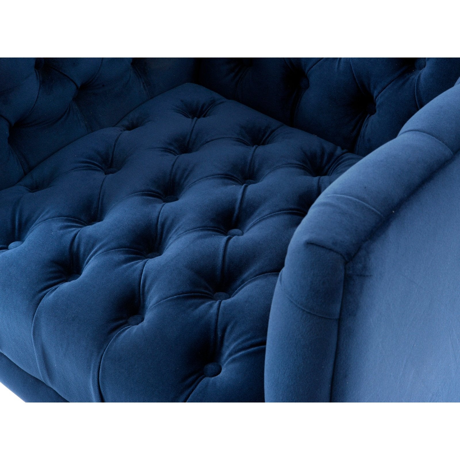 Ayla Blue Velvet Button Detail Occasional Chair