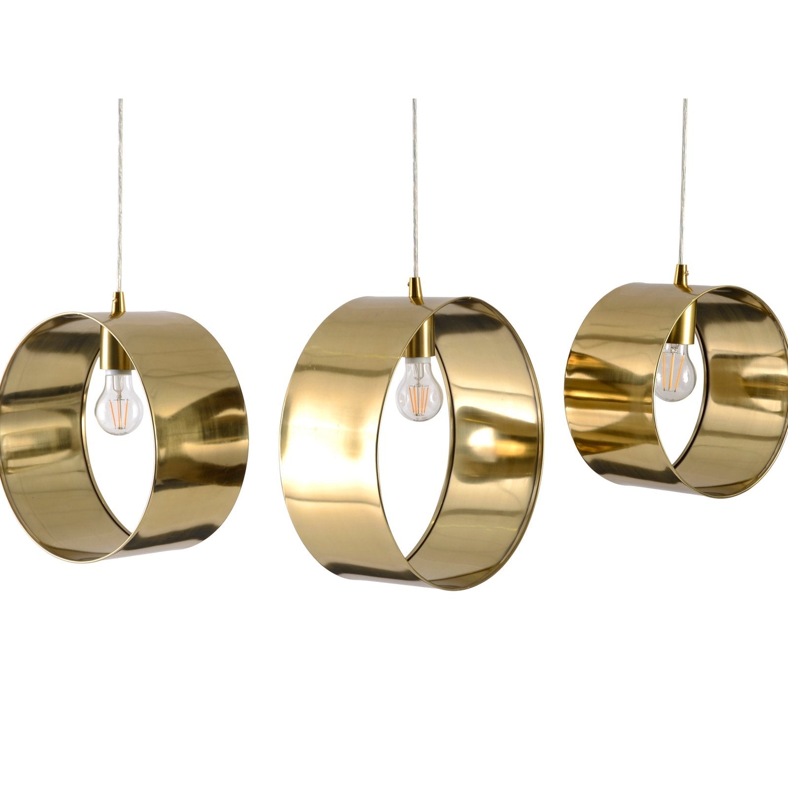 Jara Set Of 3 Gold Ring Pendants E27 60W 3