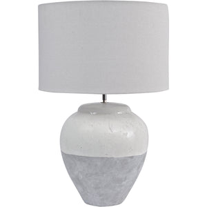 Shoreline Grey Porcelain Table Lamp and Shade Large  E27 60W