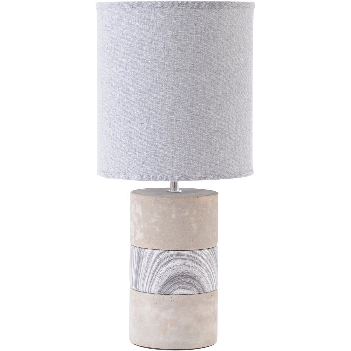 Concrete and Porcelain Table Lamp with Natural Shade  E14 40W