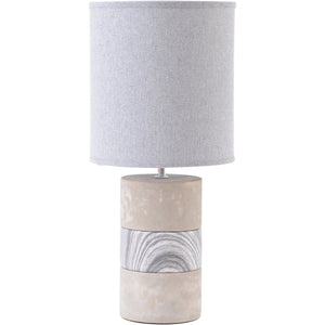 Concrete and Porcelain Table Lamp with Natural Shade  E14 40W
