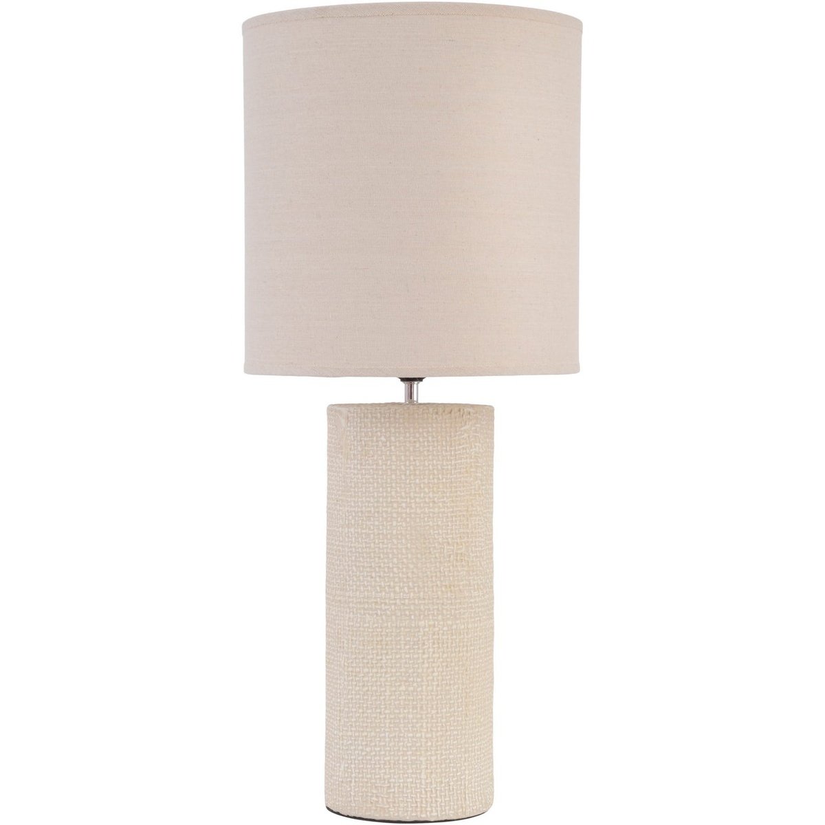 Tall Cream Textured Porcelain Table Lamp With Shade  E27 60W